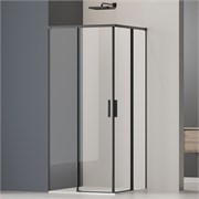 VINCEA Soft 2 Душевой уголок квадратный размер 90x90 см, двери раздвижные, профиль - черный / стекло - прозрачное VSS-3SO2900CLB