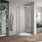VINCEA Slim-U Душевой уголок пятиугольный размер 90x90 см, двери распашные, профиль - хром / стекло - прозрачное VSP-2SU900CL