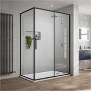 VINCEA Slim-U Душевой уголок прямоугольный размер 120x90 см, двери раздвижные, профиль - черный / стекло - прозрачное VSR-2SU9012CLB