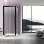 VINCEA Slim-N Душевой уголок прямоугольный размер 100x80 см, двери раздвижные, профиль - черный / стекло - прозрачное VSS-4SN8010CLB