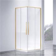 VINCEA Slim-N Душевой уголок прямоугольный размер 100x80 см, двери раздвижные, профиль - брашированное золото / стекло - прозрачное VSS-4SN8010CLG