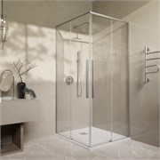 VINCEA Slim-N Душевой уголок прямоугольный размер 100x80 см, двери раздвижные, профиль - брашированный никель / стекло - прозрачное VSS-4SN8010CLBN