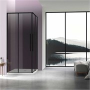VINCEA Slim-N Душевой уголок квадратный размер 90x90 см, двери раздвижные, профиль - черный / стекло - тонированное VSS-4SN900CGB