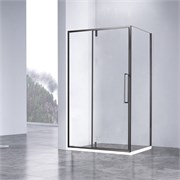 VINCEA Slim-N Душевой уголок квадратный размер 100x100 см, двери распашные, профиль - вороненая сталь / стекло - прозрачное VSR-4SNP1010CLGM