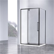 VINCEA Slim-N Душевой уголок прямоугольный размер 120x100 см, двери распашные, профиль - черный / стекло - прозрачное VSR-4SNP1012CLB