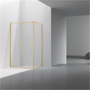 VINCEA Slim 8mm Душевой уголок прямоугольный размер 90x120 см, двери распашные, профиль - брашированное золото / стекло - прозрачное VSR-4SLP9012CLG