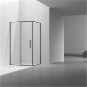 VINCEA Slim 8mm Душевой уголок прямоугольный размер 90x120 см, двери распашные, профиль - вороненая сталь / стекло - прозрачное VSR-4SLP9012CLGM