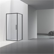 VINCEA Slim 8mm Душевой уголок квадратный размер 90x90 см, двери распашные, профиль - черный / стекло - прозрачное VSR-4SLP9090CLB