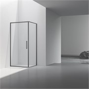 VINCEA Slim 8mm Душевой уголок прямоугольный размер 100x90 см, двери распашные, профиль - вороненая сталь / стекло - прозрачное VSR-4SLP9010CLGM
