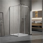 VINCEA Slim 8mm Душевой уголок прямоугольный размер 100x90 см, двери раздвижные, профиль - хром / стекло - прозрачное VSS-6SL9010CL