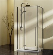 VINCEA Slim-N Душевой уголок квадратный размер 90x90 см, двери распашные, профиль - вороненая сталь / стекло - прозрачное VSR-5SN9090CLGM