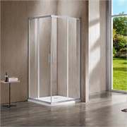 VINCEA Garda Душевой уголок прямоугольный размер 100x90 см, двери раздвижные, профиль - брашированный никель / стекло - прозрачное VSS-1G9010CLBN