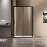 VINCEA Garda Душевой уголок прямоугольный размер 120x100 см, двери раздвижные, профиль - черный / стекло - прозрачное VSR-1G1012CLB