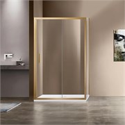 VINCEA Garda Душевой уголок прямоугольный размер 130x100 см, двери раздвижные, профиль - брашированное золото / стекло - прозрачное VSR-1G1013CLG