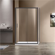 VINCEA Garda Душевой уголок прямоугольный размер 140x80 см, двери раздвижные, профиль - вороненая сталь / стекло - прозрачное VSR-1G8014CLGM