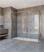 VINCEA Garda Душевой уголок прямоугольный размер 170x90 см, двери раздвижные, профиль - брашированное золото / стекло - прозрачное VSR-1G29017CLG