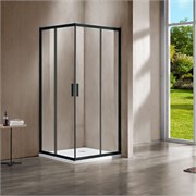 VINCEA Garda Душевой уголок прямоугольный размер 110x90 см, двери раздвижные, профиль - черный / стекло - прозрачное VSS-1G9011CLB