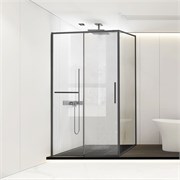 VINCEA Slim Soft Душевой уголок прямоугольный размер 110x80 см, двери раздвижные, профиль - вороненая сталь / стекло - прозрачное VSR-1SS8011CLGM
