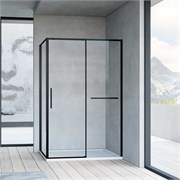 VINCEA Slim Soft Душевой уголок прямоугольный размер 140x90 см, двери раздвижные, профиль - черный / стекло - прозрачное VSR-1SS9014CLB