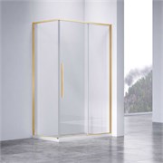 VINCEA Slim-N Душевой уголок прямоугольный размер 120x90 см, двери раздвижные, профиль - брашированное золото / стекло - прозрачное VSR-4SN9012CLG