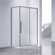VINCEA Slim-N Душевой уголок прямоугольный размер 130x80 см, двери раздвижные, профиль - вороненая сталь / стекло - прозрачное VSR-4SN8013CLGM