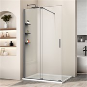 VINCEA Walk in WSL Душевая перегородка ширина 120 см, профиль - вороненая сталь / стекло - прозрачное VSW-1WSL120CLGM