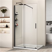 VINCEA Walk in WSL Душевая перегородка ширина 120 см, профиль - черный / стекло - прозрачное VSW-1WSL120CLB