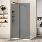 VINCEA Walk in WSL Душевая перегородка ширина 120 см, профиль - вороненая сталь / стекло - тонированное VSW-1WSL120CGGM