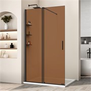 VINCEA Walk in WSL Душевая перегородка ширина 120 см, профиль - черный / стекло - янтарь VSW-1WSL120GSB
