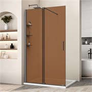 VINCEA Walk in WSL Душевая перегородка ширина 120 см, профиль - вороненая сталь / стекло - янтарь VSW-1WSL120GSGM