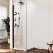 VINCEA Walk in WS Душевая перегородка ширина 100 см, профиль - черный / стекло - прозрачное VSW-1HWS100CLB