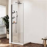 VINCEA Walk in WS Душевая перегородка ширина 60 см, профиль - вороненая сталь / стекло - прозрачное VSW-1HWS600CLGM