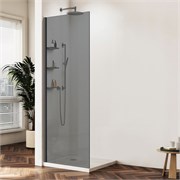 VINCEA Walk in WS Душевая перегородка ширина 120 см, профиль - вороненая сталь / стекло - тонированное VSW-1HWS120CGGM