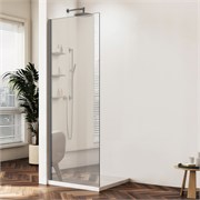 VINCEA Walk in WS Душевая перегородка ширина 90 см, профиль - вороненая сталь / стекло - зеркальное VSW-1HWS900MRGM