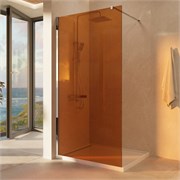VINCEA Walk in Душевая перегородка ширина 100 см, профиль - хром / стекло - янтарь VSW-1H100GS