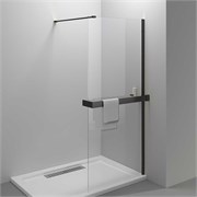 VINCEA Walk in HR Душевая перегородка ширина 80 см, профиль - черный матовый / стекло - прозрачное VSW-4HR800CLB