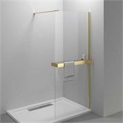 VINCEA Walk in HR Душевая перегородка ширина 90 см, профиль - брашированное золото / стекло - прозрачное VSW-4HR900CLG