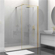 VINCEA Walk in HS Душевая перегородка ширина 80 см, профиль - брашированное золото / стекло - прозрачное VSW-1HS800CLG