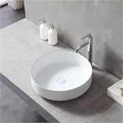 VINCEA Раковина из искусственного камня VBS-6S16MW, 450*450*130, накладная, цвет белый матовый VBS-6S16MW