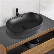 VINCEA Раковина керамическая VBS-113MB, 600*415*135, накладная, цвет черный матовый VBS-113MB
