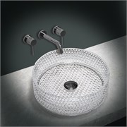 VINCEA Раковина стеклянная VBS-5GL01, 400*400*125, накладная, цвет прозрачный VBS-5GL01