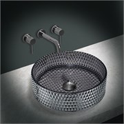 VINCEA Раковина стеклянная VBS-5GL03, 400*400*125, накладная, цвет черный VBS-5GL03