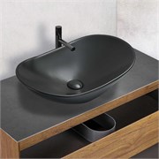 VINCEA Раковина керамическая VBS-508MB, 615*360*155, накладная, цвет черный матовый VBS-508MB