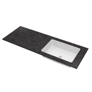 VINCEA Столешница из натурального мрамора с интегрированной раковиной VWTB-4LX140VB-R,правая,черный Версаче VWTB-4LX140VB-R