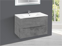 VINCEA База под керамическую раковину Mia 750 подвесная, 2 выкатных ящика soft close, Beton VMC-2MC750BT