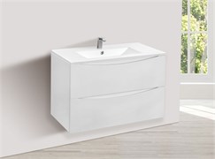 VINCEA База под керамическую раковину Mia 800 подвесная, 2 выкатных ящика soft close, G.White VMC-2MC800GW