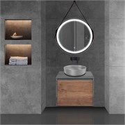 VINCEA База под накладную раковину Mesa 600 подвесная, 1 выкатной/1 скрытый ящик soft close, T.Oak + Beton VMC-2MS600TB