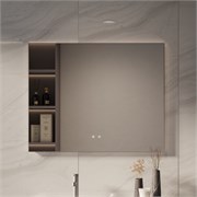 VINCEA Зеркало LED VLM-4F100GM-2 1000х800 c сенсорным выключателем, антизапотевание, вороненая сталь VLM-4F100GM-2