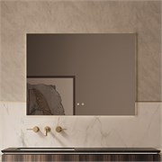 VINCEA Зеркало LED VLM-4F100BG-2 1000х800 c сенсорным выключателем, антизапотевание, брашированное золото VLM-4F100BG-2