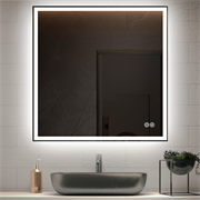 VINCEA Зеркало LED VLM-3VN8008-2 800х800 c сенсорным выключателем и диммером, антизапотевание VLM-3VN8008-2